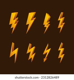simple 3d lightning symbol collection