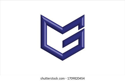 simple 3D MG, GM Letter initial Logo Design template vector icon, eps 10 for any business