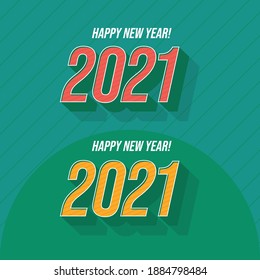 Simple 3D New Year 2021 Vector 
