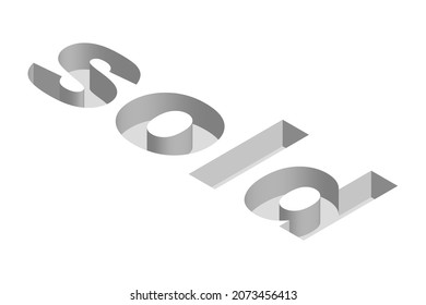 Simple 3D Sold Sticker Label Vector