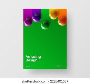 Einfache 3D-Sphären Jahresberichte-Vorlage. Moderner Katalog deckt A4 Design Vektorgrafik.