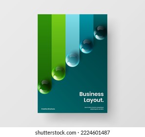 Simple 3D spheres book cover illustration. Premium presentation A4 vector design concept.