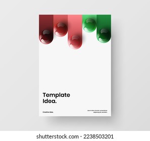 Simple 3D spheres corporate identity concept. Minimalistic pamphlet design vector template.