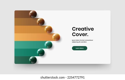 Simple 3D spheres leaflet template. Fresh site vector design illustration.