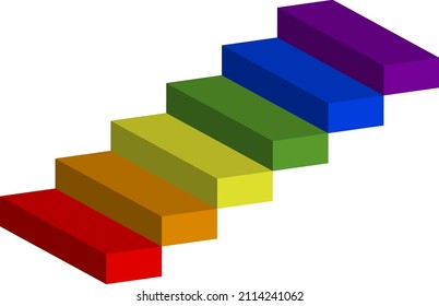Simple 3d stair with steps. Staircase vector illustration
