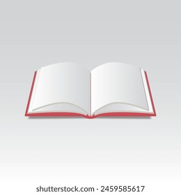 Simple 3d Textbooks and pages, isolated icons of a stack of open books. 