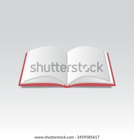 Simple 3d Textbooks and pages, isolated icons of a stack of open books. 