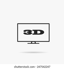 Simple 3D TV icon.
