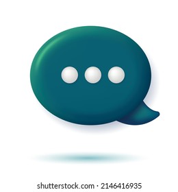 Simple 3d vector icon illustration, conversation bubble 3d vector illustration on a white background