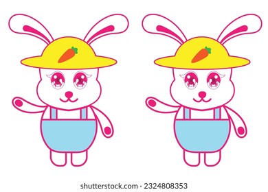 SIMPLE 3D VECTOR ILLUSTRATION RABBIT BUNNY FOR KIDS ABSTRACT