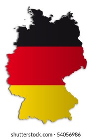 A simple 3D vector map of Germany.