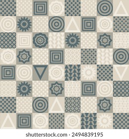 Simple 4 colour square geometric pattern background.checked spring summer theme design used for tiles, textiles, wallpapers..,