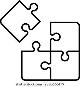 Simple 4 pieces of jigsaw puzzle