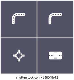 simple 4 road icon