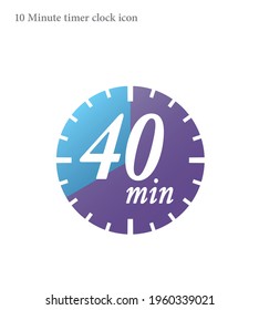 Simple 40 minutes timer clock icon 