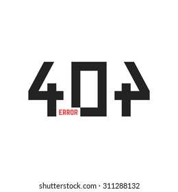 simple 404 error sign. concept of technical fault, danger notice, under construction page, http response code. isolated on white background. flat style trend modern logo design vector illustration