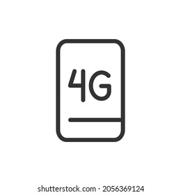 Simple 4g line icon. Premium symbol in stroke style. Design of 4g icon. Vector illustration.