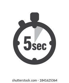 Simple 5 Seconds timer clock icon 
