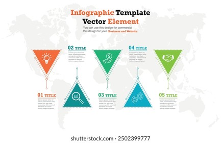 Einfache 5-Schritte-Vorlage für Infografik-Design