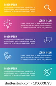 simple 5 steps infographic template. colorful vector business process diagram with icons. Can be used for process diagram, flow chart, presentations, workflow, banner.