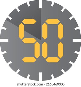 Simple 50 minutes timer clock icon 