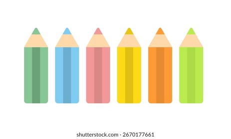 Conjunto de iconos de lápiz simple de 5 colores