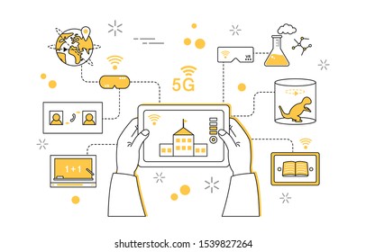 Simple 5G line illustration collection
