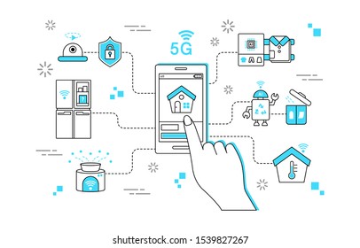 Simple 5G line illustration collection
