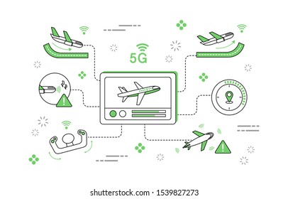Simple 5G line illustration collection
