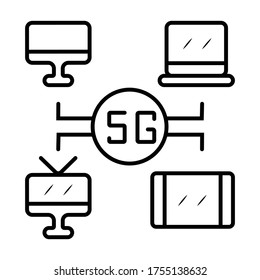 Simple 5G line illustration icon