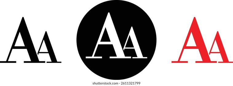 simple 'A' letter font icon set