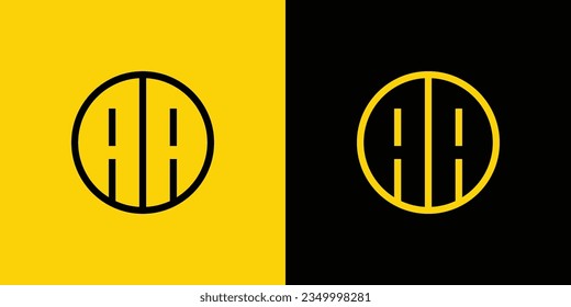 Simple AA Letter Circle Logo Set, suitable for business with A or AA initial.