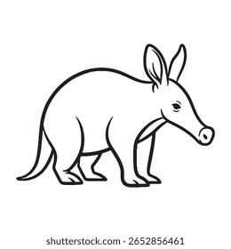 Einfache Aardvark Vektor Linie Kunst

