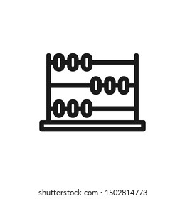 Simple abacus calculate icons with 3 rows in line style design on white background. Suitable for education, calculating, finance and website app. Pixel Perfect 48x48. Vector illustration EPS 10.