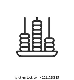 Icono de línea de ábaco simple. Símbolo premium con estilo de trazo. Diseño del icono del ábaco. Ilustración vectorial.