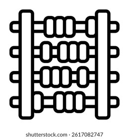 Simple Abacus outline icon. The icon can be used for websites, print templates, presentation templates, illustrations, etc	