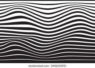  simple abestract black color small to big blend halftone horizontal wavy line pattern a black and white striped blanket is shown with a white stripe