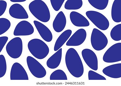 simple abstracto color azul oscuro sin fisuras gran lunar lunar patrón arte círculos azules sobre un fondo blanco