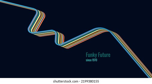 Simple abstract 1970's background design in futuristic retro style. vector design
