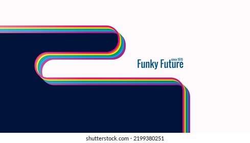 Simple abstract 1970's background design in futuristic retro style. vector design