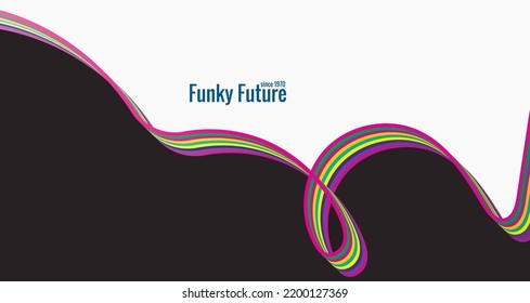 Simple abstract 1970's background design in futuristic retro style. vector design