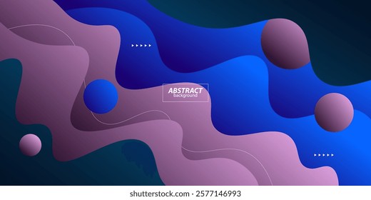 Simple abstract 3D background with colorful blue and purple wave pattern design. Vector Eps10