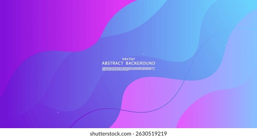 Simple abstract 3D background with colorful blue and pink gradient wave pattern design. Vector Eps10