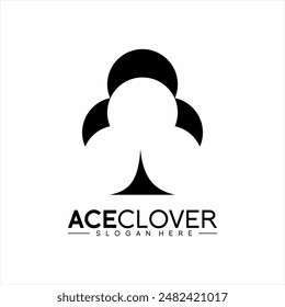 Simple abstract ace clover logo design.