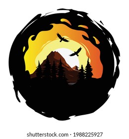 Simple diseño abstracto de logotipo de aventura para tu idea de insignia, emblema, pegatina o camiseta.