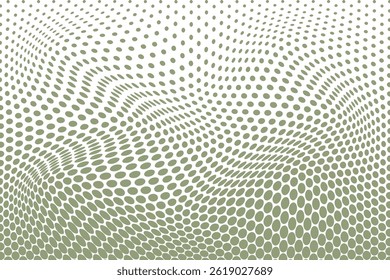  simple abstract ancient olive color small polka dot half tone wavy distort blend pattern