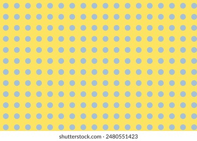 Einfache abstrakte antike Himmelsfarbe Polka Punktmuster auf gelbem Hintergrund Gelbe und blaue Kreise auf gelbem Hintergrund