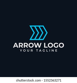 Simple Abstract Arrow, Business Line Logo Design Template