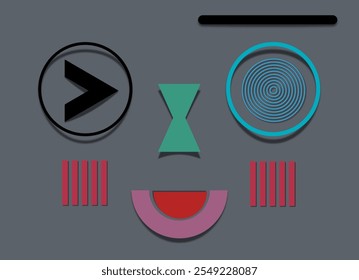 Simple Abstract Art Depicting a Face with Cheerful Warmth