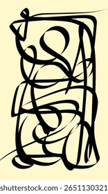Arte abstrata simples com forma de sinal desenhada à mão. Arte caligráfica. Papel de parede abstrato ou fundo.